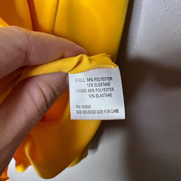 Gianni Bini Elena Ruffle Dress Size 6 Tuscany Flounce Hem Mustard Yellow New - Picture 9 of 11